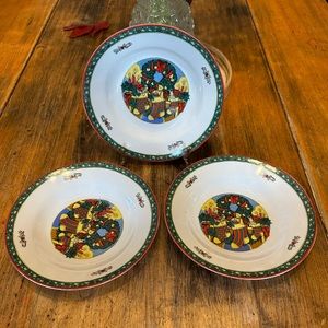 Vintage Christmas Memories by Trisa Bowls Set of 3